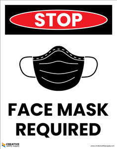 Stop: Face Mask Required with Icon - Poster Stop: Face Mask Required with Icon - Poster
