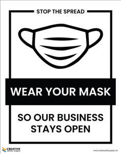 Stop The Spread - Wear A Mask So Our Business Stays Open - Poster
