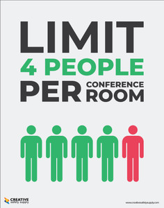 Limit 4 People Per Conference Room - Poster