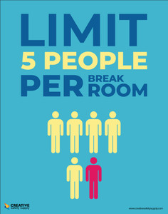 Limit 5 People Per Break Room - Poster