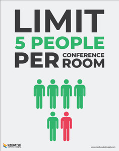 Limit 5 People Per Conference Room - Poster