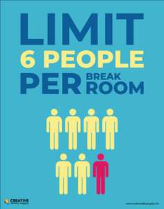 Limit 6 People Per Break Room - Poster