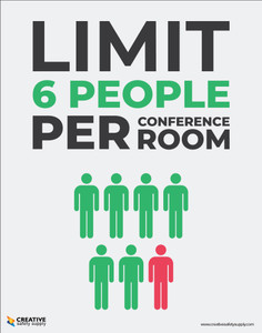 Limit 6 People Per Conference Room - Poster