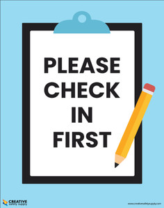 Please Check In First (Checkboard) - Poster