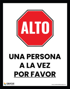 Stop: One Person At A Time (Spanish) - Poster