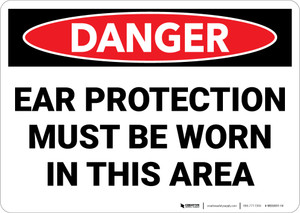 Danger: PPE Ear Protection Must Worn In Area - Wall Sign