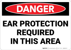 Danger: PPE Ear Protection Required In Area - Wall Sign
