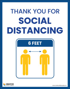 Thank You For Social Distancing (6 Feet) - Poster