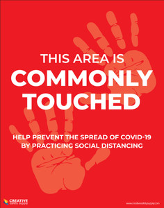This Area Is Commonly Touched - Help Prevent the Spread of Covid-19 - Poster