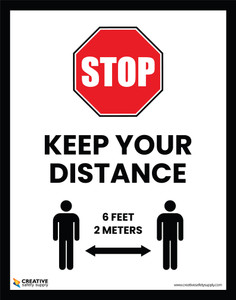 Stop – Keep Your Distance (6ft/2m) - Poster