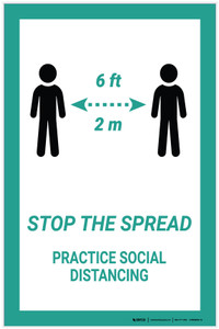 Stop The Spread Practice Social Distancings - Label