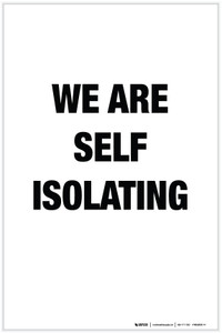 We Are Self Isolating - Label