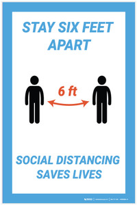 Stay 6Ft Aparts Social Distance Saves Lives - Label