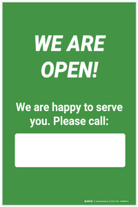 Take Out Only We Are Happy To Serve You Please Call - Label