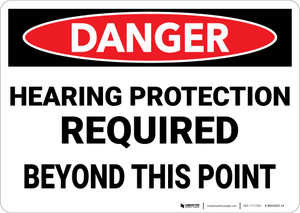 Danger: PPE Hearing Protection Required Beyond This Point - Wall Sign