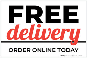 Free Delivery Order Online Today Landscape - Label