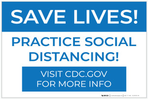Save Lives Practice Social Distancing Landscape - Label