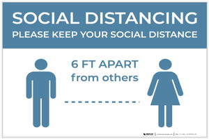 Social Distancing Please Keep Your Social Distance Landscape - Label