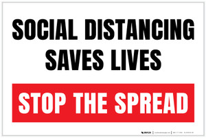 Social Distancing Saves Lives Stop The Spread Landscape - Label