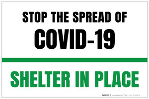 Stop The Spread Of COVID-19 Shelter In Place Landscape - Label