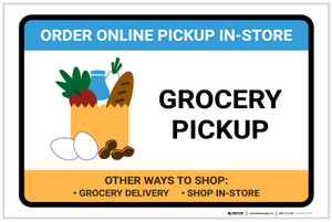 Grocery Pickup Order Online Pickup In-Store with Icon Landscape - Label