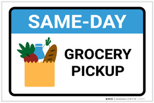 Same Day Grocery Pickup with Icon Landscape - Label