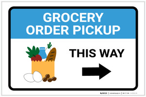 Grocery Order Pickup Right Arrow with Icon Landscape - Label