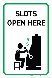 Slots Open Here with Icon Portrait - Label
