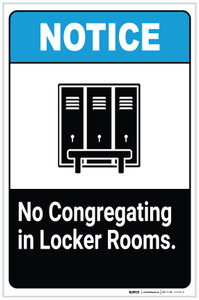 No Congregating in Locker Rooms - Label