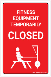 Fitness Equipment Temporarily Closed - Label