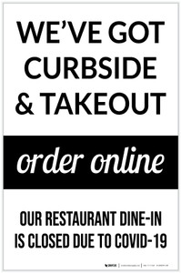 We've Got Curbside & Takeout Order Online Portrait - Label