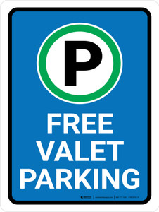 Free Valet Parking with Icon Portrait - Wall Sign