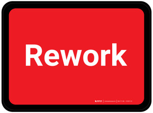 Rework - Red Rectangle - Floor Sign