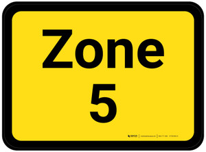 Zone 5 - Yellow Rectangle - Floor Sign