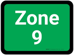 Zone 9 - Green Rectangle - Floor Sign
