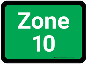 Zone 10 - Green Rectangle - Floor Sign