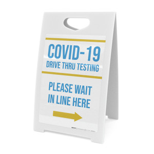 COVID-19 Drive Thru Testing Right Arrow Portrait - A-Frame Sign COVID-19 Drive Thru Testing Right Arrow Portrait - A-Frame Sign