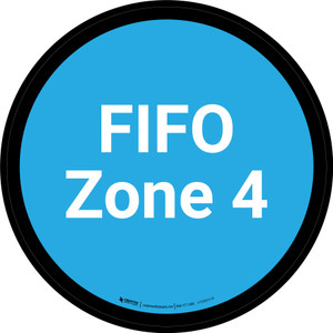 FIFO Zone 4 - Blue Circle - Floor sign