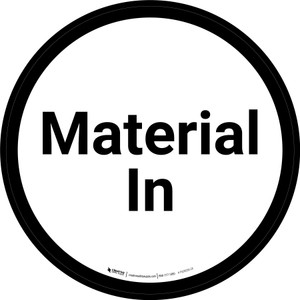 Material In - White/Black Circle - Floor sign