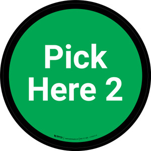 Pick Here 2 - Green Circle - Floor sign