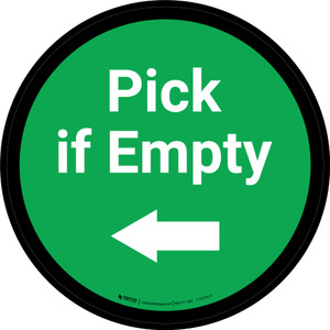 Pick if Empty Arrow - Left Green Circle - Floor sign