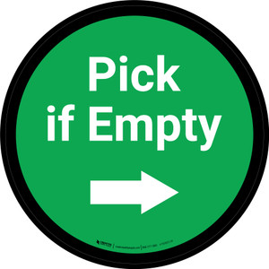 Pick if Empty Arrow - Right Green Circle - Floor sign