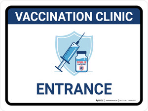 Vaccination Clinic: Entrance Blue Landscape - Wall Sign