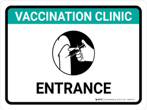 Vaccination Clinic: Entrance Green Landscape - Wall Sign