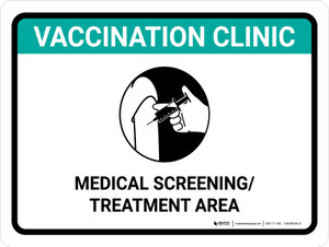 Vaccination Clinic: Medical Screening/Treatment Area Green Landscape - Wall Sign