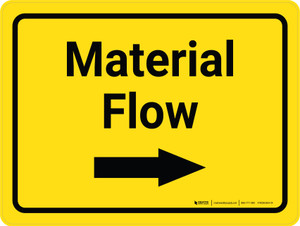 Material Flow - Arrow Right Yellow Landscape - Wall Sign