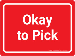 Okay to Pick Red Landscape - Wall Sign