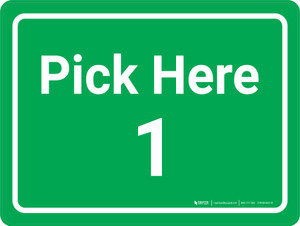 Pick Here 1 Green Landscape - Wall Sign