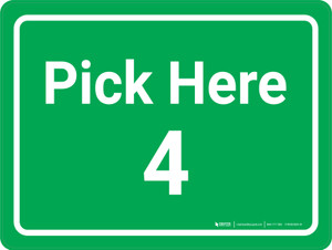 Pick Here 4 Green Landscape - Wall Sign