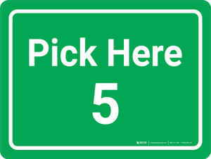 Pick Here 5 Green Landscape - Wall Sign